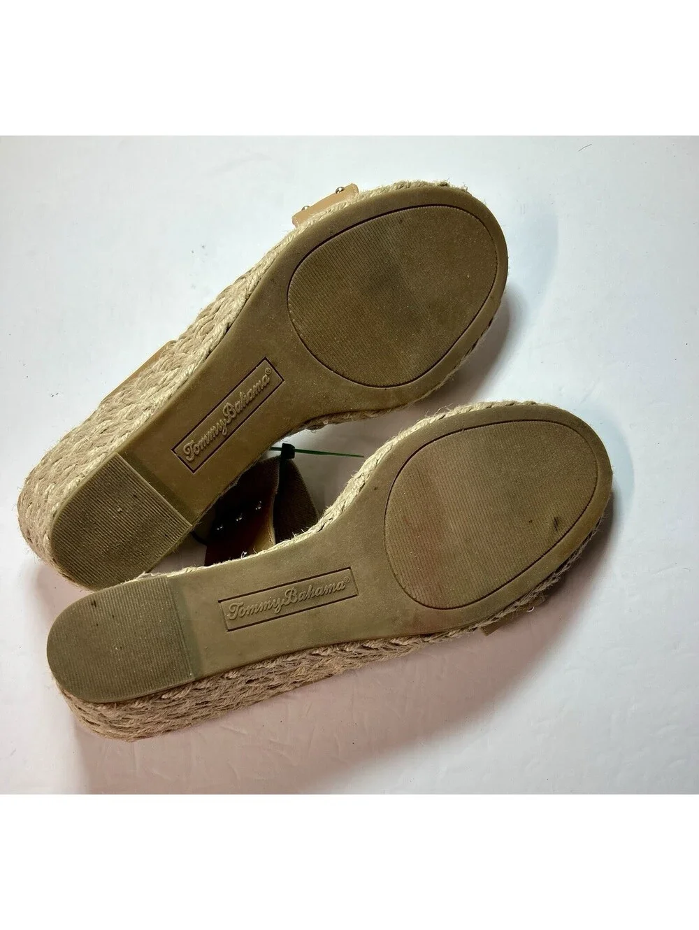 Tommy Bahama Sandals Womens Size W10M Super Espadrille Wedge Slip Ons Cream